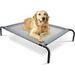 Elevated Dog Bed - Steel Frame Temp Control Indestructible Chew-Proof Pet Cot W/Trampoline Suspended Raised Hammock Best For Portable In/Out Door Use Cooling Platform | Medium