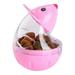 Food Dispenser Funny Plastic Pet Supplies Cat Feeders Tumbler Little Mouse Pet Drain Pet Educational Toys Food Bowl (Pink)