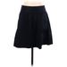 Ann Taylor LOFT Casual A-Line Skirt Knee Length: Black Solid Bottoms - Women's Size 4
