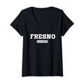 Damen Urlaub in Fresno, Kalifornien, College Style Sports CA T-Shirt mit V-Ausschnitt