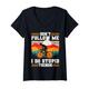 Damen Don't Follow Me I Do Stupid Things MTB Lustiges Mountainbike T-Shirt mit V-Ausschnitt