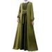 VBARHMQRT Female Black Holiday Dress Women s Long Sleeve Dress Vintage Pullover Abaya Prayer Clothes Womens Winter Dresses Black Dresses for Women Short Party