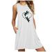 VBARHMQRT Beach Dresses for Women 2024 Vacation Women s Printed Sleeveless Slim Fit A Line Dress Pocket Dress Cocktail Dresses for Women Casual Dresses for Women Winter Maxi