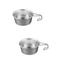 Camping Bowls with Handle Stainless Steel Salad Serving Utensils Foldable Mug Picnic 304 2 Count