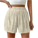 UPPADA Bike Shorts Women Shorts for Women Trendy Lounge Shorts Solid Color High Waisted Plus Size Shorts Workout Comfy Shorts Womens Cargo Sweatpants 2024