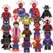 17 Pcs/Set Superhero Action Figures 1.77 inch Spider Mini Figures Building Blocks Toys Collectible Birthday Awesome Gift for Kids Fans Super Hero Toys