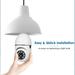 1080P Home Surveillance Cameras Wireless Light Bulb Camera CCTV with 360 Degree Panoramic View Lens Night Vision Remote Viewing Motion Detection Alarm Two Way Audio