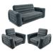 Intex Queen Size Inflatable Pull-Out Sofa Bed Couch and Chair Sleeper Dark Gray