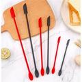 Tutuviw Mini Makeup Spatula - Reusable Silicone Jar Scraper Set Cosmetics Last Drop for Beauty & Kitchen Jam 6 Pcs Black + Red