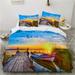 Bedding Sets 3D Oil Painting Printed Duvet Cover Set Oil Painting Style Bedding Sets Quilt Cover Soft Microfiber Beautiful Landscape 3D Print Comforter Cover with 2 Pillowcases