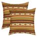 Set of 2 Aztec Throw Pillow Covers 24x24 Inch Brown And Blue Patchwork Pillow Covers Ethnic Tribal Native Style Cushion Covers for Home Bed Sofa Western Mexican Geometric Decorative Pillow Covers