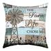 YST Farmhouse Windmill Cushion Case 24x24 inch Rustic Cabin Throw Pillow Cover Barn Door Wooden Plank Cushion Cover Vintage Country Western Accent Pillow Case for Living Room Brown