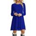 VBARHMQRT Sexy Holiday Dresses for Women Womens Long Sleeve Tee Shirt Dress Casual Swing Solid Dress Dresses for Women 2024 Elegant Womens Holiday Dresses 2024