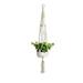 ZOUYUE Macrame Plant Hanger Cotton Rope Plant Hangers for Inside Outdoor 4 Legs Plant Hanger Brackets Flower Pot Hanging Plant Holder for Home Decorations (White) (41 Inch)