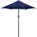 Yaheetech 7.5ft Patio Market Umbrella with 6 Ribs & 18 LED Solar Lights Navy Blue