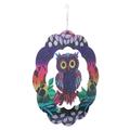 3D Hanging Wind Metal: Stainless Steel 3D Hanging Owl Wind Chime Colorful Garden Decoration Crafts Ornaments for Patio