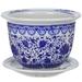 Blue and White Porcelain Flowerpot Garden Ceramic Plant Bowl Office Large Vintage Ceramics Vase Pallets