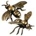 2 Pcs Bee Decors Bee Ornament Brass Figurine Fake Bees Metal Ornaments Desk Figurines Home Decor