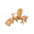 Poly Lumber Design Porch Folding Chair with Ottoman & Side-Table Set Everlasting PolyTuf HDPE- Amish Crafted-Made in USA-Cedar