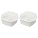 2 Pack Vegtable Steamer Microwave Vegetable Box Ovens Food Cooking Pot Steamed Holder Container White Plastic