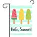 Summer Popsicles and Ice Cream Blue Stripe Double Sided House Flag Garden Banner 28 x 40 Watermelon Pineapple Kiwi Fruit Popsicles Garden Flags for Anniversary Yard Outdoor Decoration