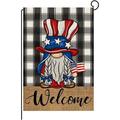 Patriotic Garden Flag Burlap Memorial Day Garden Flag 12x18 Double Sided Outside America 4th of July Yard Flag for Independence Day Outdoor Decor (Patriotic Garden Flag 1)