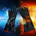 Oneshit Mitts On Clearance Grill BBQ Gloves Heat Cooking Barbecue Gloves Grilling Gloves For Fryer Baking Oven Oil Neoprene Coating With Long Sleeve On Clearance