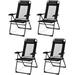 Set of 2 Patio Dining Chairs Folding Lounge Chairs with 7 Level Adjustable Backrest Headrest 300 Lbs Capacity Outdoor Portable Chairs with Metal Frame (2 Gray)