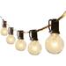 Brightown Outdoor String Lights 25FT G40 Globe Patio Lights with 27 Edison Glass Bulbs(2 Spare) Waterproof Connectable Hanging Light for Backyard Porch Balcony Party Decor E12 Socket Base Black