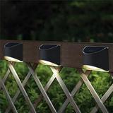 Classy Caps Dls900 Solar Powered 4 Wide Led Outdoor Deck & Wall Light - Black