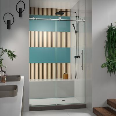 Dreamline Enigma-X 44 - 48 in. W x 76 in. H Clear Sliding Shower Door in Brushed Stainless Steel SHDR-61487610-07