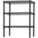 GEROBOOM . Black Wire Shelving with 3 Tier Shelves - 12 d x 24 w x 34 h Weight Capacity 300lbs Per