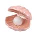 Ceramic Night Light Pearl Gifts for Stocking Stuffers Bedroom Stand Lamp Battery Childrens Pink