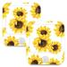 ALAZA Sunflower Print Flower Floral White Cute Night Lights Plug into Wall -2 Pack Motion Sensor & Dusk to Dawn Sensor Adjustable Brightness & Warm White