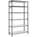 GEROBOOM Garage Shelving 6-Tier Wire Shelving Unit Kitchen Rack with Adjustable Shelves Liners 8 Hooks Total Max. Load 528 lb for Living Room Garage Black ULGR096B01