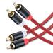RCA Cable 3Ft 2Rca Male to 2-Rca Male Audio Stereo Subwoofer Cable [Hi-Fi Sound] Nylon-Braided Auxiliary Audio Cord