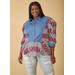 Plus Size Fabulous Denim Paneled Shirt