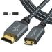 Long Mini HDMI to HDMI Cable 25FT High-Speed HDMI to Mini HDMI Braided Cord Support 3D 4K/60Hz 1080p 720p