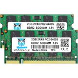 DDR2 800MHz Sodimm 4GB Kit (2GBX2) PC2 6400 6400S RAM 1.8V CL6 200-Pin Non-ECC Unbuffered Laptop Memory Modules