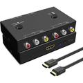 Azduou 2 AV to HDMI 1080P/720P 2 Way RCA Composite CVBS AV Switch to HDMI Video Audio Converter Adapter Support
