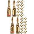 24 Pairs Speaker Plug Gold Plated Banana Audio Connector Speakers Gilded Replacement