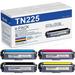 TN225 Toner Cartridge (4-Pack BK/C/M/Y) Replacement for Brother TN225/TN221 for MFC-9130CW HL-3140CW HL-3170CDW HL-3180CDW MFC-9330CDW MFC-9340CDW Color Printer