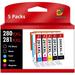 280XXL 281XXL Ink Cartridge for Canon ink 280 and 281 for PG280 and CL281 for Canon Printer Ink for Canon PIXMA TR7520 TR8520 TR8620 TR8500 TS8222 TS8320 TS8322 TS8120 TS9120 Printer (5-Pack)