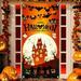 Halloween Porch Sign Decorations Halloween Mouse Door Banner Trick or Treat Happy Halloween Decorative Hanging Banner for Front Door Outside Halloween Party Wall Porch Sign Halloween Do