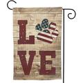 Wellsay Love Dog Paw Garden Flag American Flag Print Durable Double Sided Yard Flags for Outdoor Farm Porch Lawn Home Decor 12 x 18 Inch