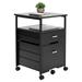 ZQRPCA Wooden 2 Drawer Mobile Filing Cabinet with Anti-Tipping Wheel Storage Cabinet for Home and Office Black FILE-WC01B