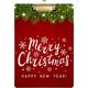 Wellsay Merry Christmas Tree Snowflake Red Clipboards for Kids Student Women Men Letter Size Plastic Low Profile Clip 9 x 12.5 in Golden Clip