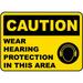 Traffic & Warehouse Signs - Wear Hearing Protection Sign - Weather Approved Aluminum Street Sign 0.04 Thickness - 10 X 7