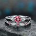 Augper Women s Fashion Diamond Couple Jewelry 1 Pair Rings Set Size 9