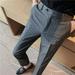 High Waist Men Dress Pants Trousers 2023 Autumn New British Style Straight Slim Fit Suit Pants Solid Casual Fashion Men Clothing